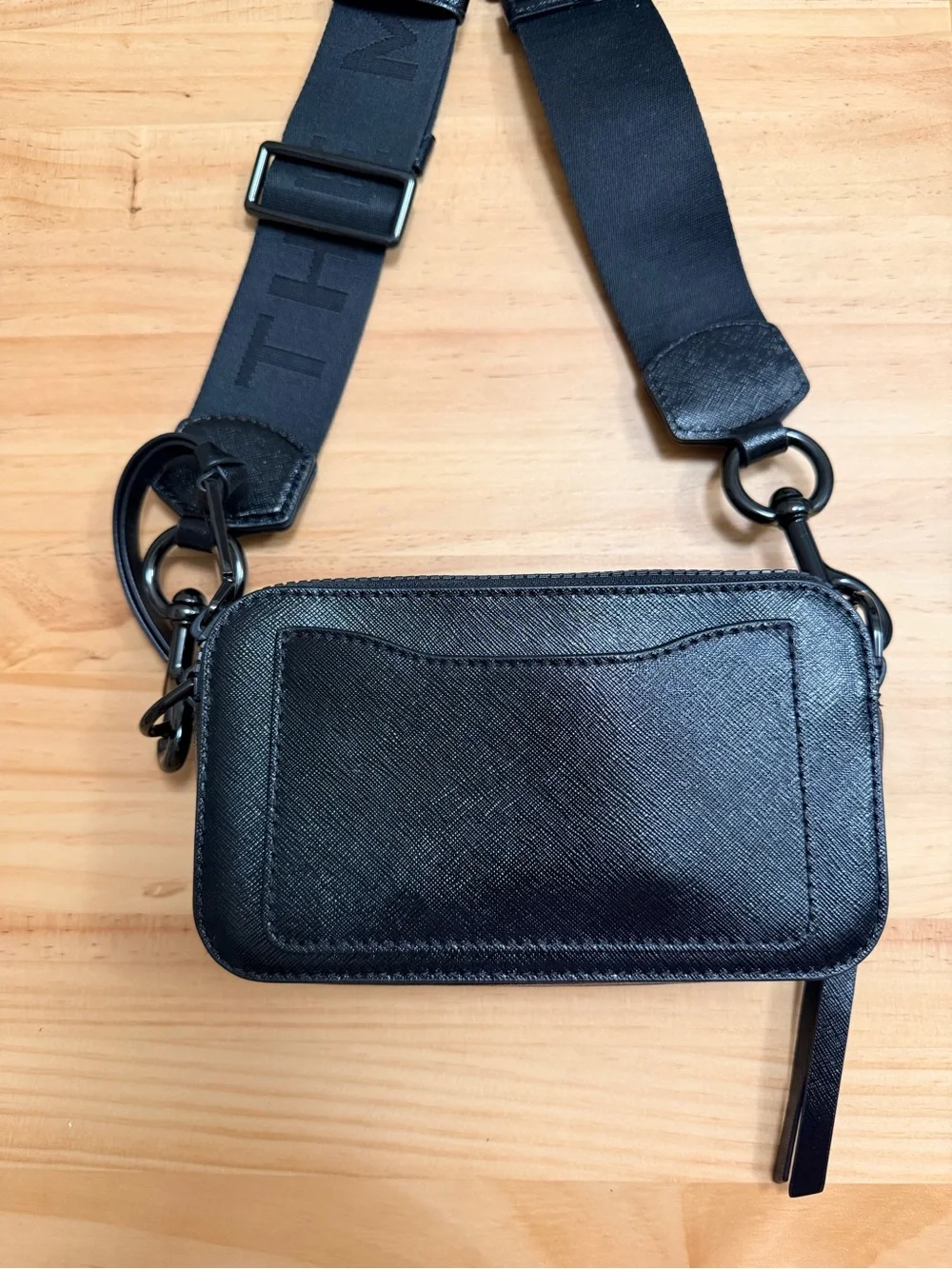 Marc Jacobs Black Leather Chain-Accent Crossbody Camera Bag
